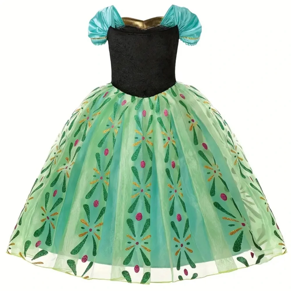 NWOT Green And Black Princess Dress Size 7-8 Years